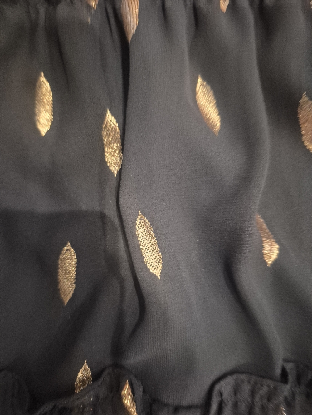 MSK Dress Maxi Dress Sleeveless Navy Gold Dot Print S - Picture 5 of 10